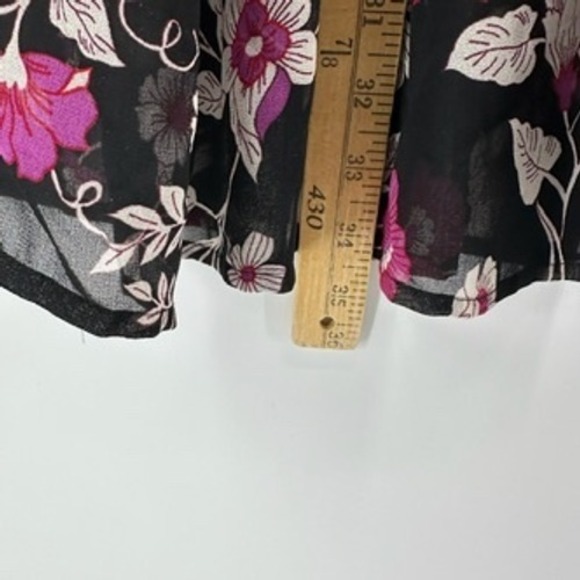 Sanctuary Black Floral Print Tiered Long Sleeve Mini Dress Womens Medium - Picture 6 of 7